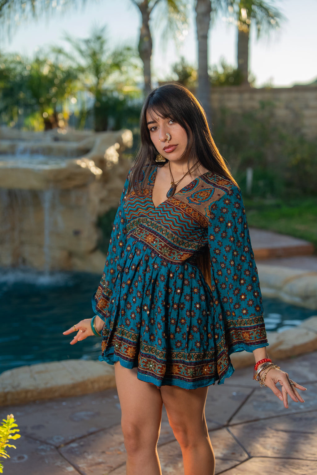 Aztec Azula Mini Babydoll Dress