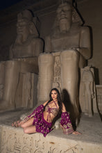 Load image into Gallery viewer, Golden Amethyst Lotus Mini Skirt Set
