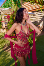 Load image into Gallery viewer, Pink lotus shakti mini skirt set
