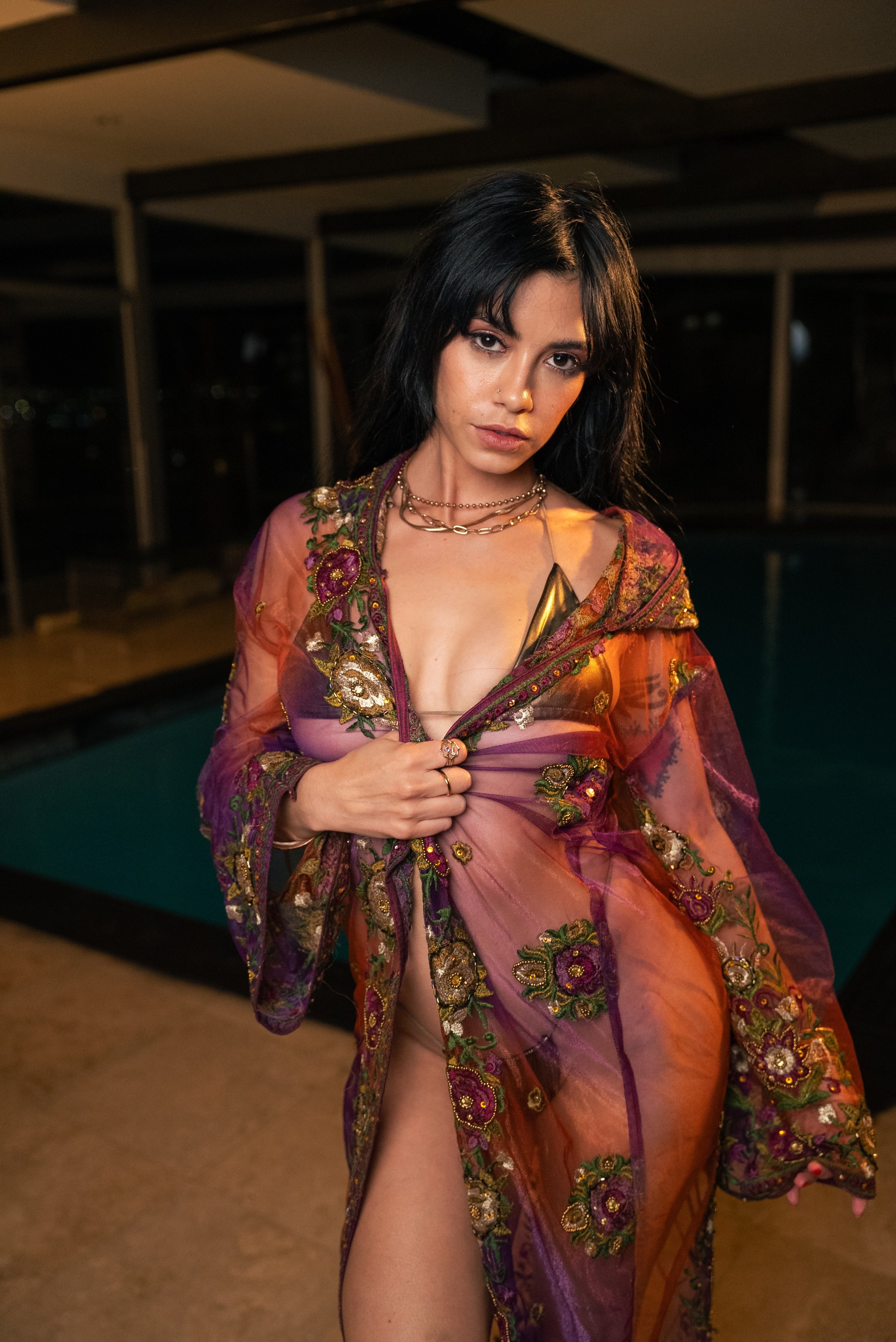 Forbidden Garden Hoodie Kimono