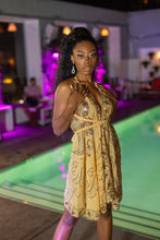 Load image into Gallery viewer, Gold Lotus Mini Magic Dress
