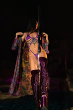 Load image into Gallery viewer, Purple garden Hoodie Kimono
