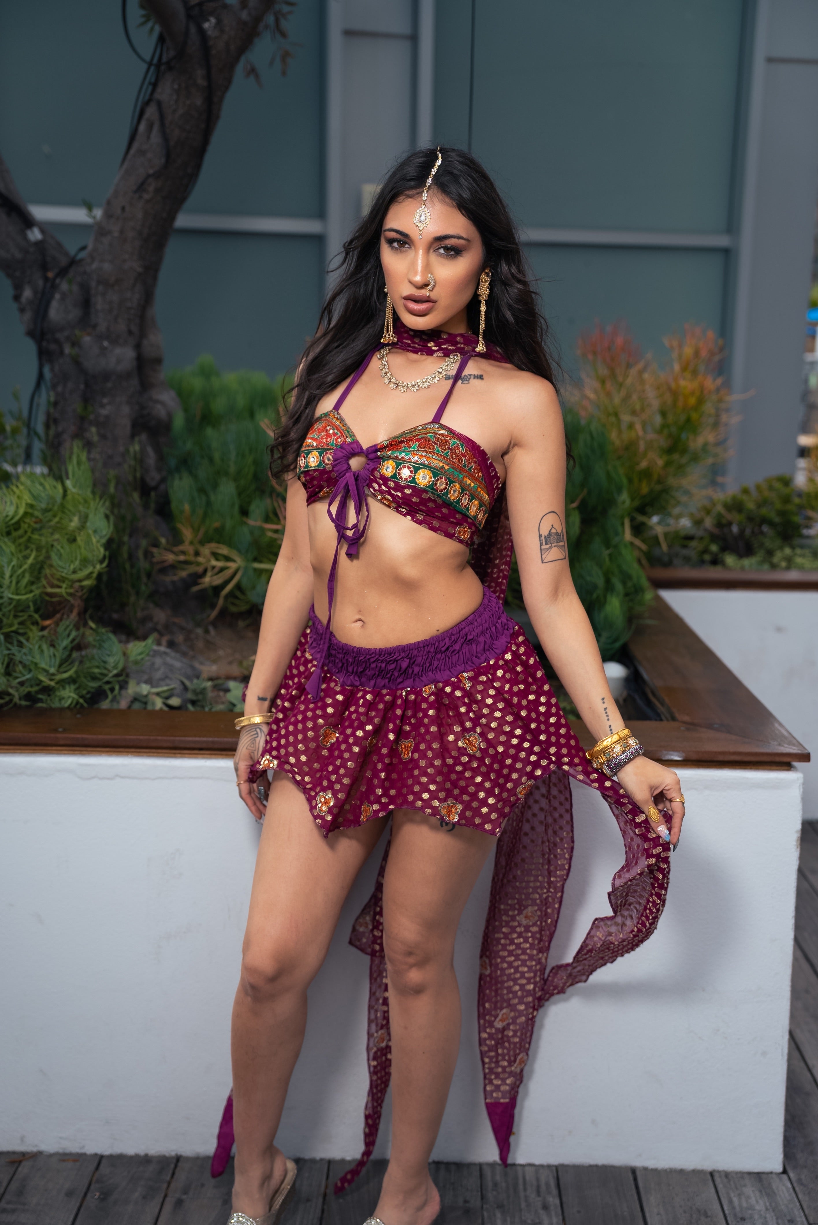 Golden Amethyst Butterfly Set