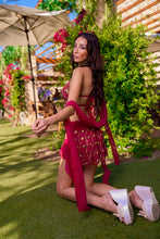 Load image into Gallery viewer, Pink lotus shakti mini skirt set
