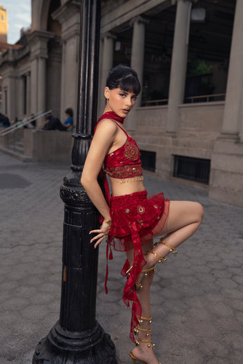 Ruby Road Ruffle Mini Skirt Set
