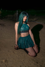 Load image into Gallery viewer, teal mystic micro mini skirt set
