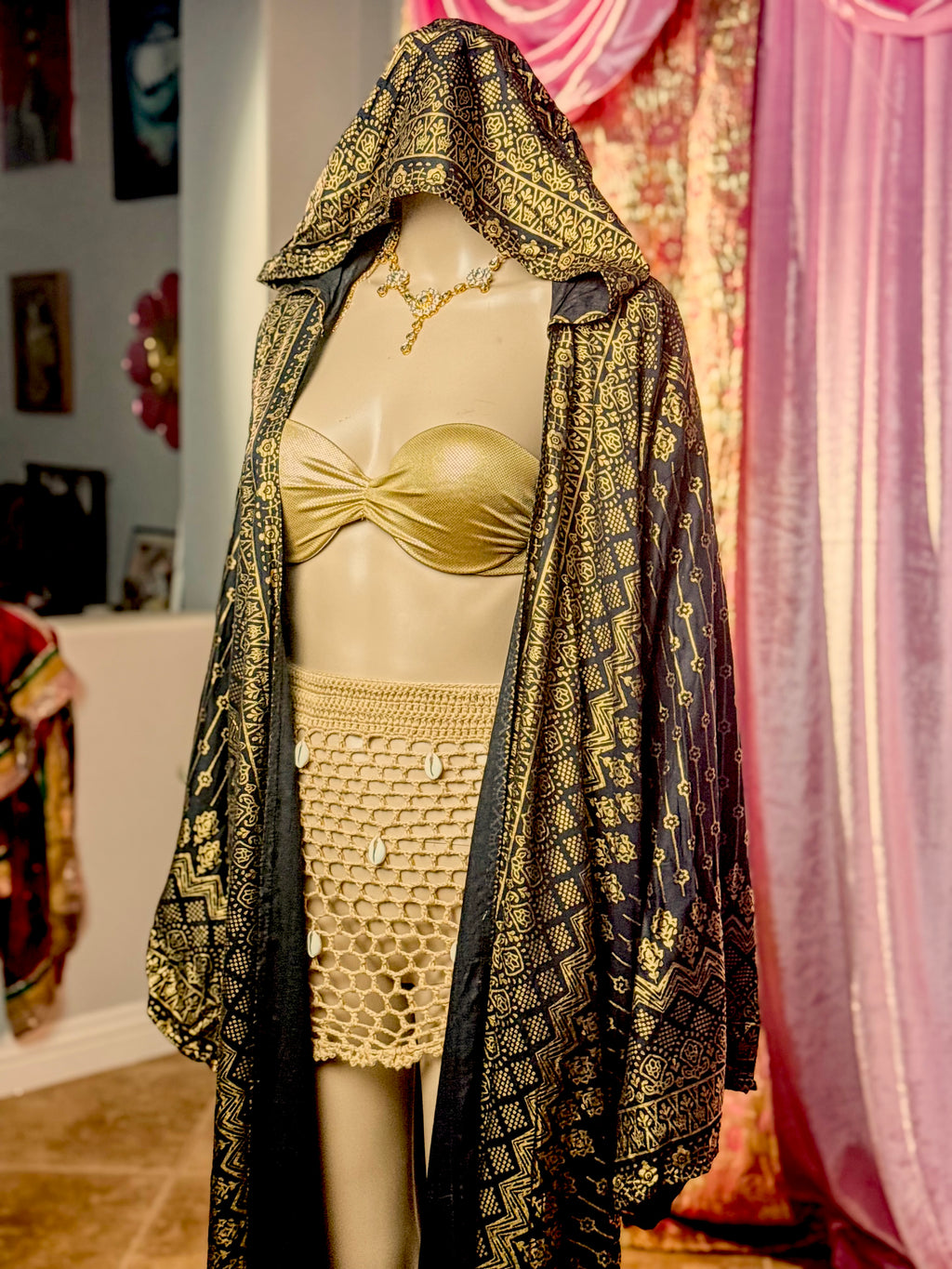 Black Lotus Kimono with hood
