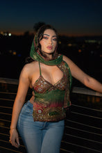 Load image into Gallery viewer, Golden dragon saree top (no scarf)
