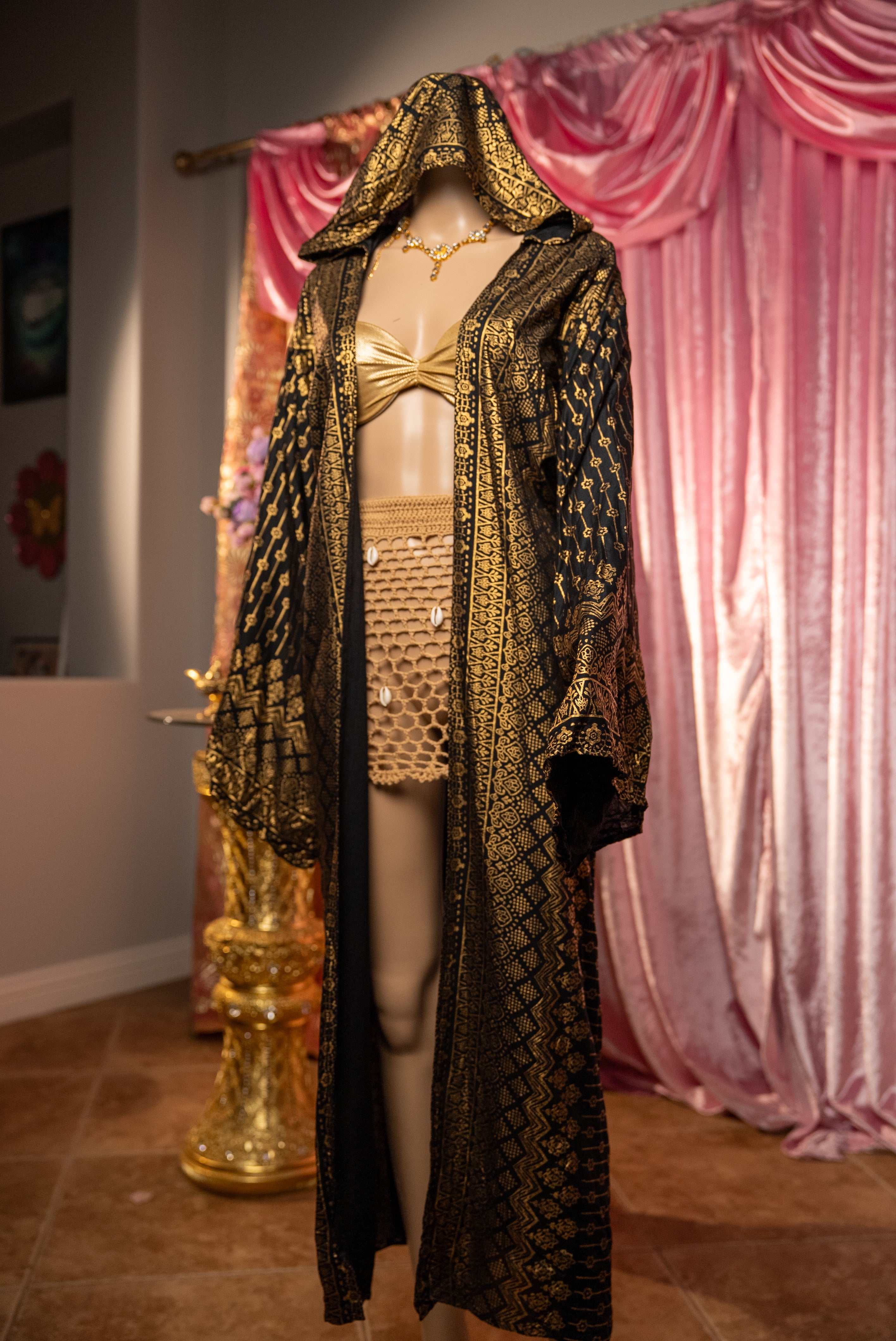 Black Lotus Kimono with hood