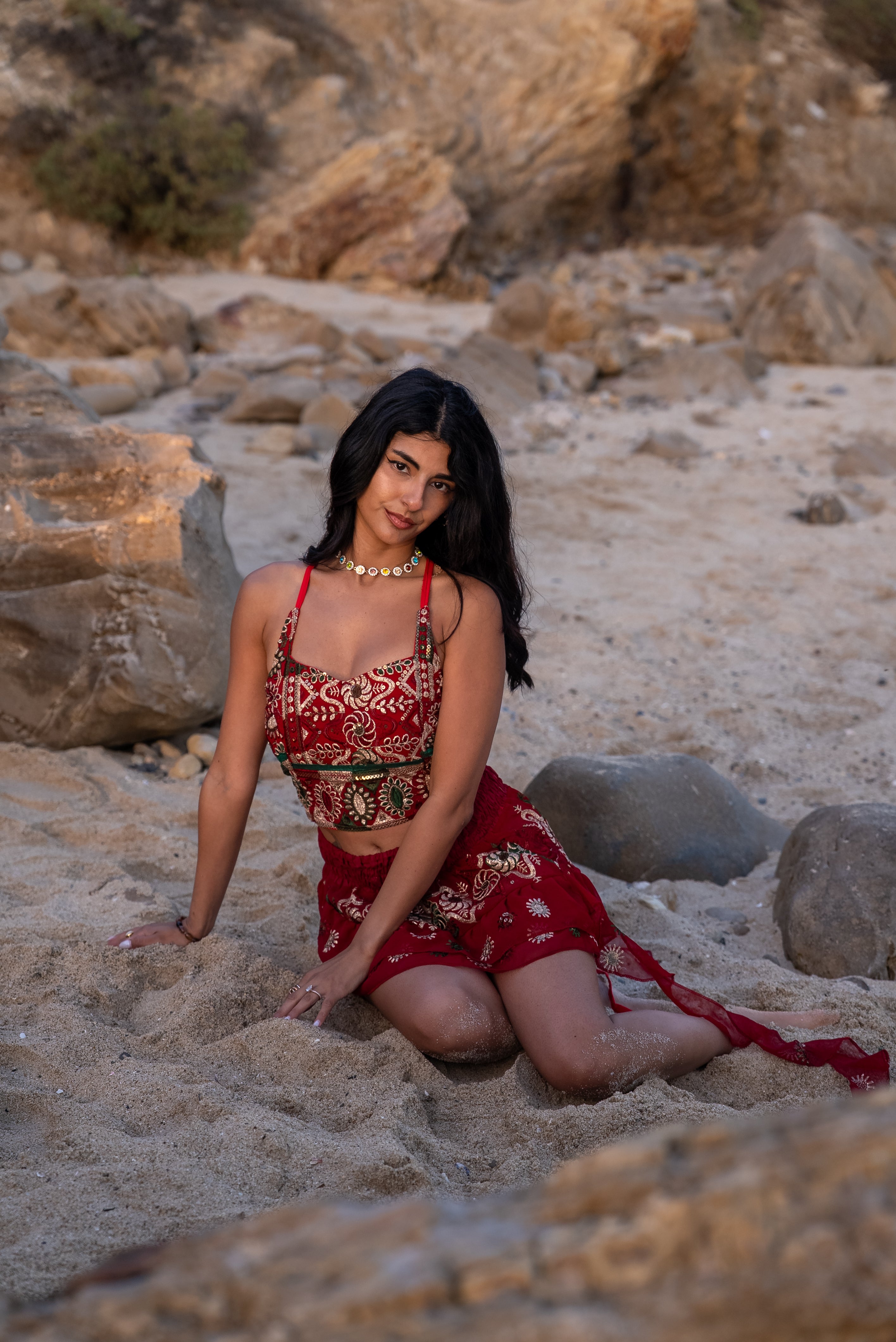 Fire Heart Shakti Mini Skirt Set