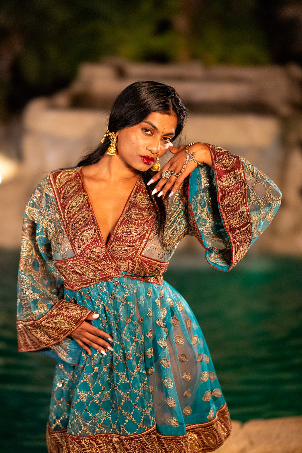 Royal Lotus Babydoll Dress