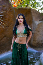 Load image into Gallery viewer, Emerald Gold Sharara Pants Set

