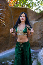 Load image into Gallery viewer, Emerald Gold Sharara Pants Set
