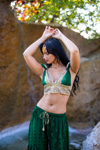 Load image into Gallery viewer, Emerald Gold Sharara Pants Set
