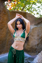 Load image into Gallery viewer, Emerald Gold Sharara Pants Set
