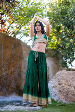 Load image into Gallery viewer, Emerald Gold Sharara Pants Set
