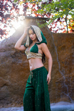 Load image into Gallery viewer, Emerald Gold Sharara Pants Set
