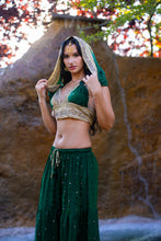 Load image into Gallery viewer, Emerald Gold Sharara Pants Set
