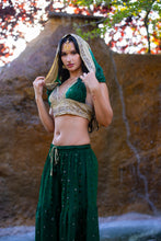 Load image into Gallery viewer, Emerald Gold Sharara Pants Set
