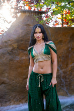 Load image into Gallery viewer, Emerald Gold Sharara Pants Set
