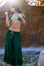 Load image into Gallery viewer, Emerald Gold Sharara Pants Set
