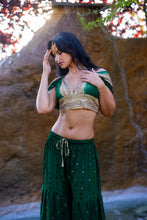 Load image into Gallery viewer, Emerald Gold Sharara Pants Set
