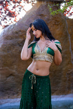 Load image into Gallery viewer, Emerald Gold Sharara Pants Set
