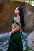 Load image into Gallery viewer, Emerald Gold Sharara Pants Set
