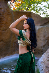 Emerald Gold Sharara Pants Set