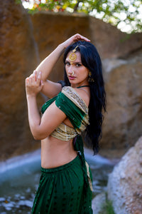 Emerald Gold Sharara Pants Set
