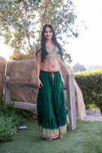 Load image into Gallery viewer, Emerald Gold Sharara Pants Set
