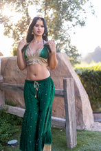 Load image into Gallery viewer, Emerald Gold Sharara Pants Set
