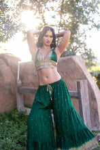 Load image into Gallery viewer, Emerald Gold Sharara Pants Set

