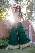 Load image into Gallery viewer, Emerald Gold Sharara Pants Set
