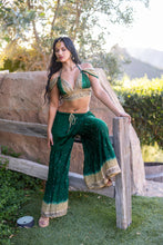 Load image into Gallery viewer, Emerald Gold Sharara Pants Set
