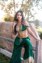 Load image into Gallery viewer, Emerald Gold Sharara Pants Set
