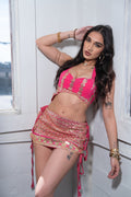 Kareena Y2K Lace Up Mini Skirt Set