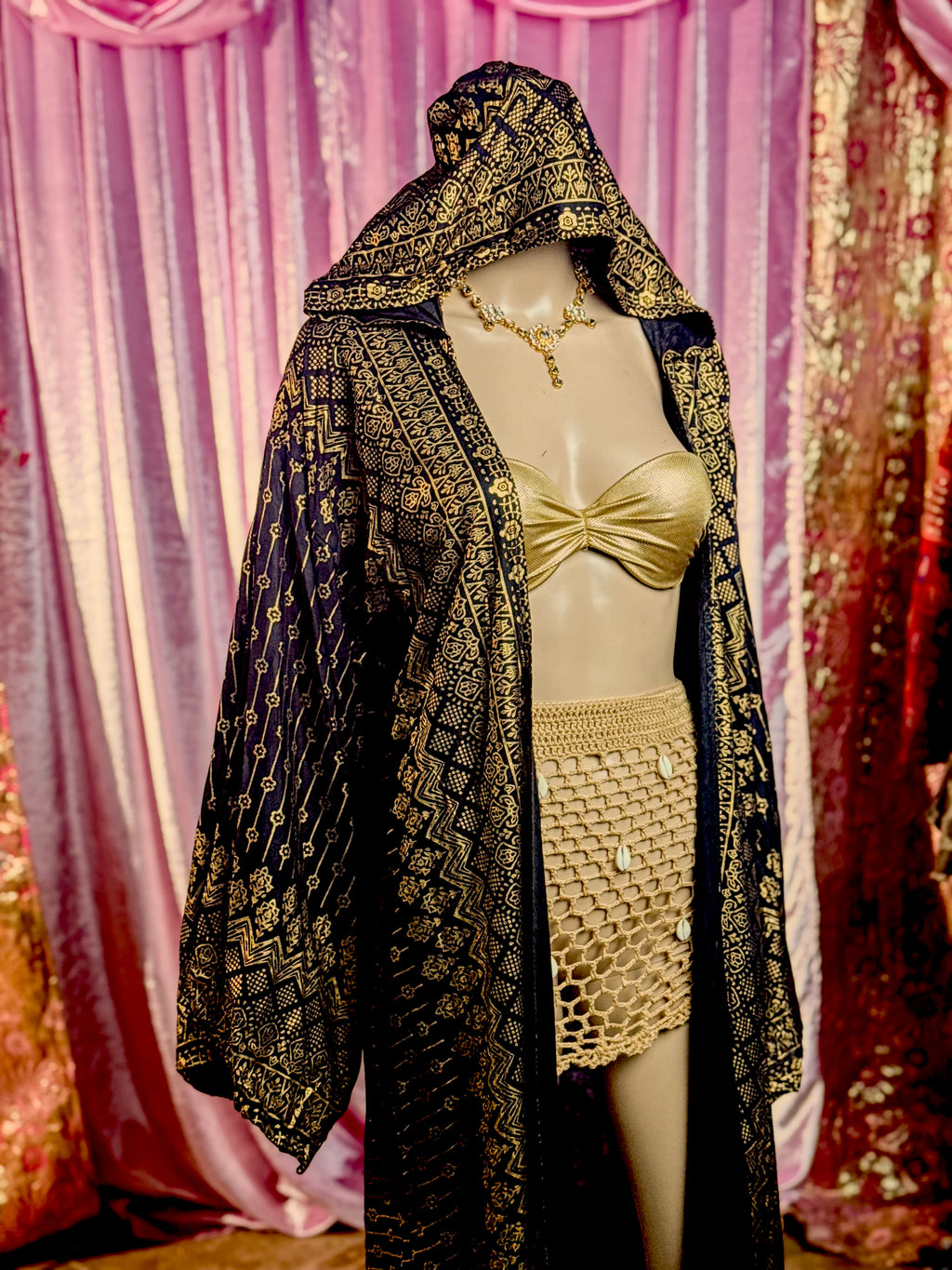 Black Lotus Kimono with hood