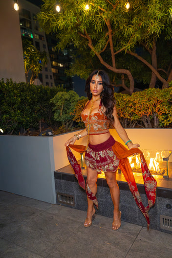 Fire goddess butterfly skirt set