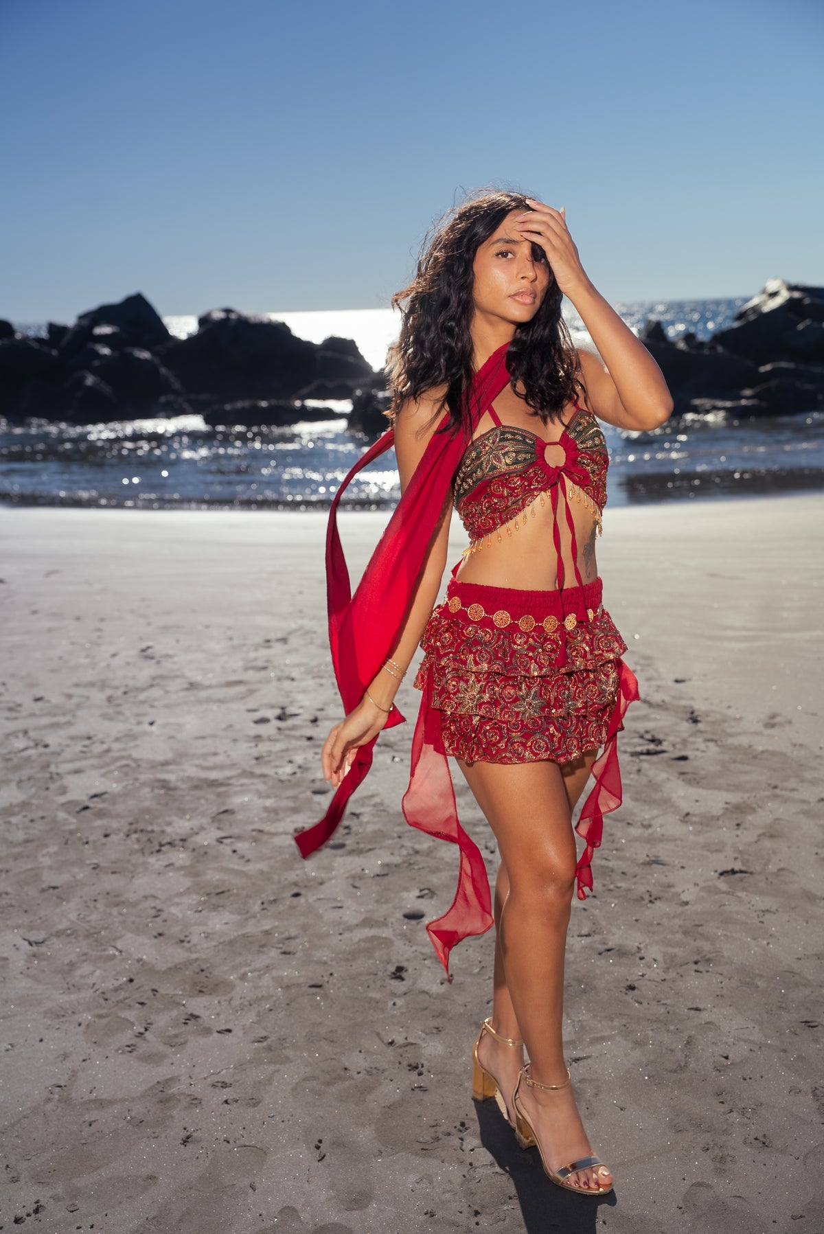 Ruby Rani Ruffle Mini Skirt Set
