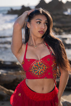 Load image into Gallery viewer, Fire Lotus Ruffle Mini Skirt Set
