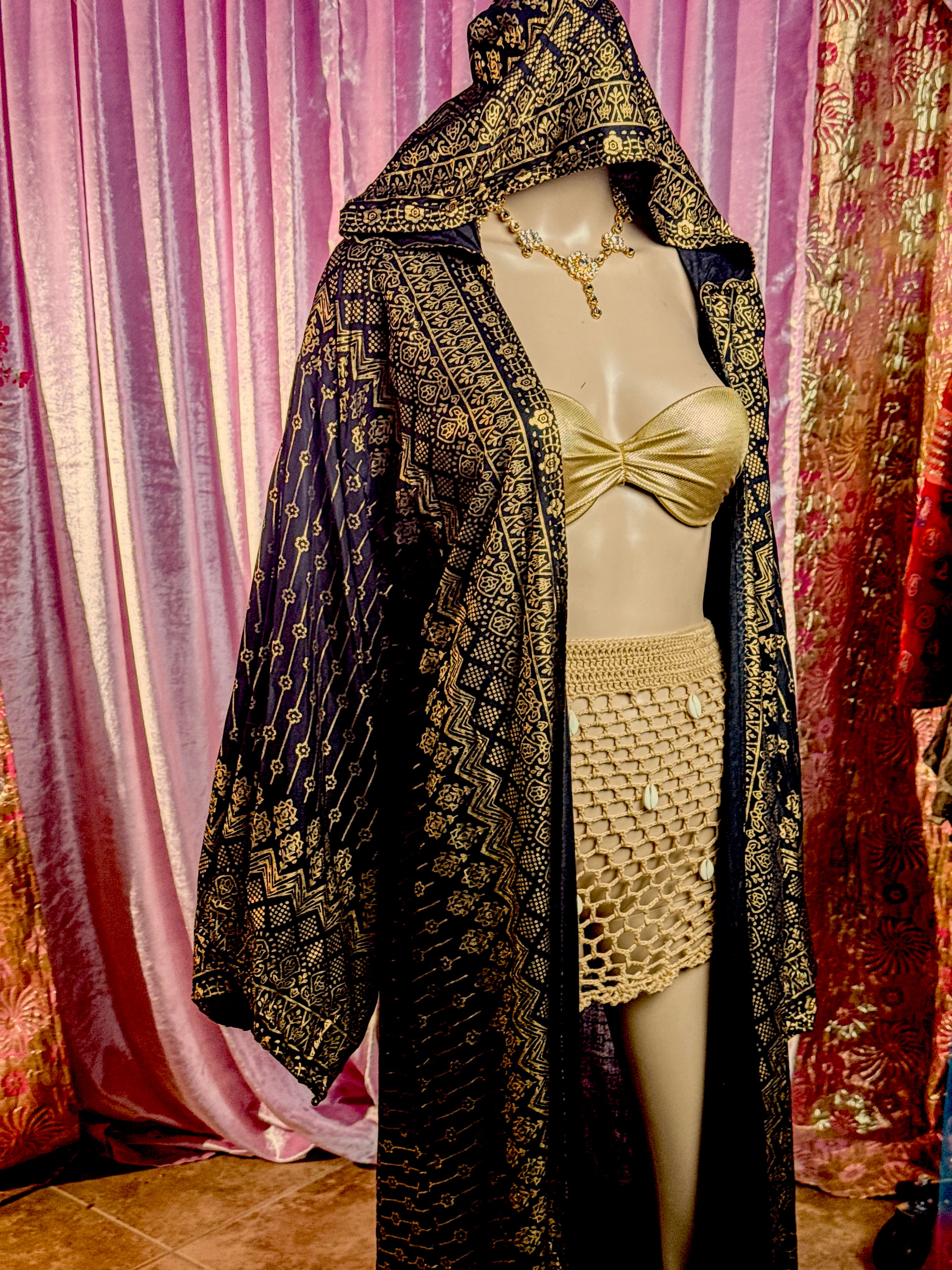 Black Lotus Kimono with hood