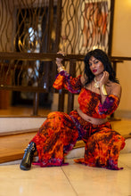 Load image into Gallery viewer, Passionfruit Fire Sharara Pants Set
