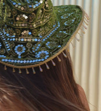 Load image into Gallery viewer, Olive Velvet Cowboy Hat
