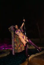 Load image into Gallery viewer, Purple garden Hoodie Kimono
