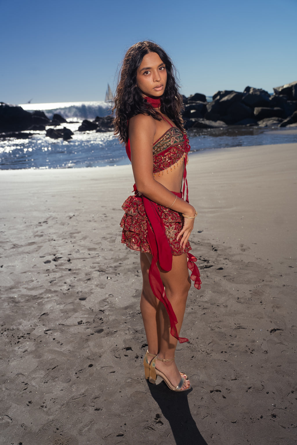 Ruby Rani Ruffle Mini Skirt Set