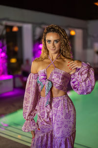 Pastel Bloom Sharara Pants Set