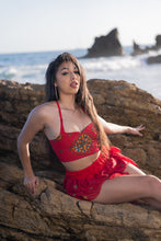 Load image into Gallery viewer, Fire Lotus Ruffle Mini Skirt Set
