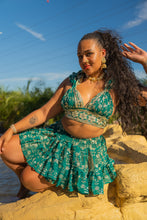 Load image into Gallery viewer, Teal Mermaid Micro Mini skirt set
