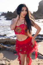 Load image into Gallery viewer, Fire Lotus Ruffle Mini Skirt Set
